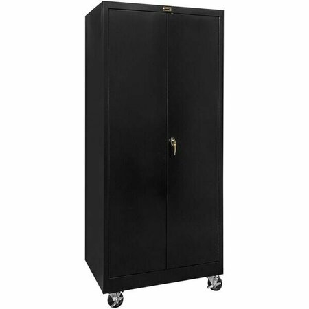 HALLOWELL 48'' x 24'' x 72'' Black Mobile Storage Cabinet with Solid Doors - Unassembled 425S24M-ME 434425S24MME